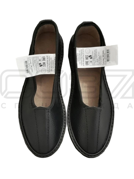 тапочки кожа подошва порист рез. черные-1